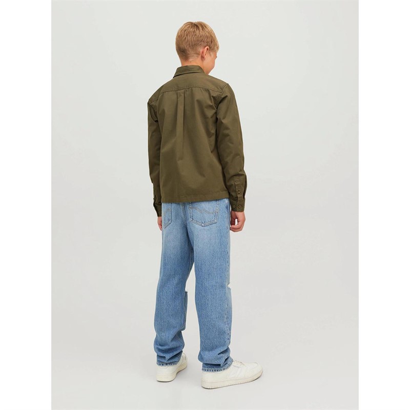 JACK AND JONES Chłopięce Dust Koszule z Długim Rękawem Khaki