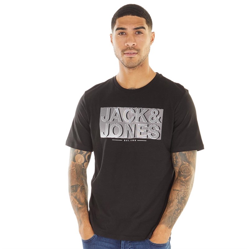 JACK AND JONES Mens Peter T-Shirt Black