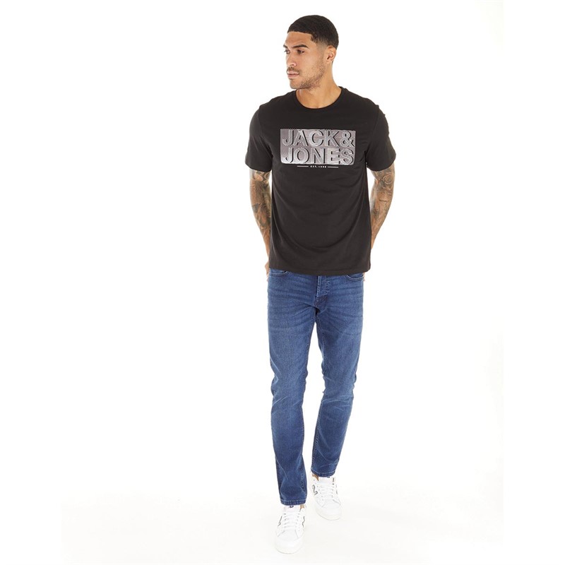 JACK AND JONES Mens Peter T-Shirt Black