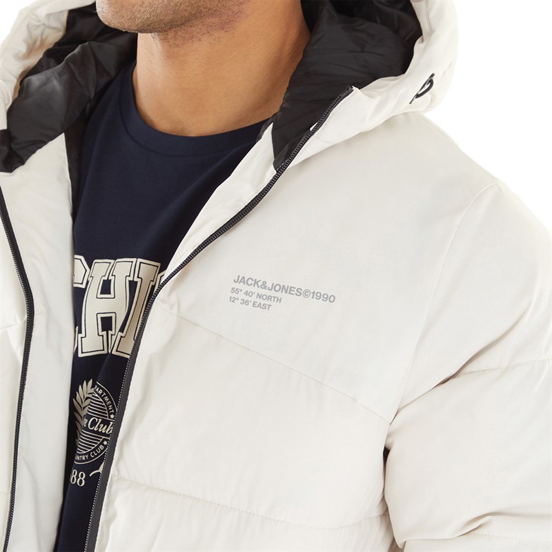 JACK AND JONES Mens Flow Puffer Jacket Moonbeam