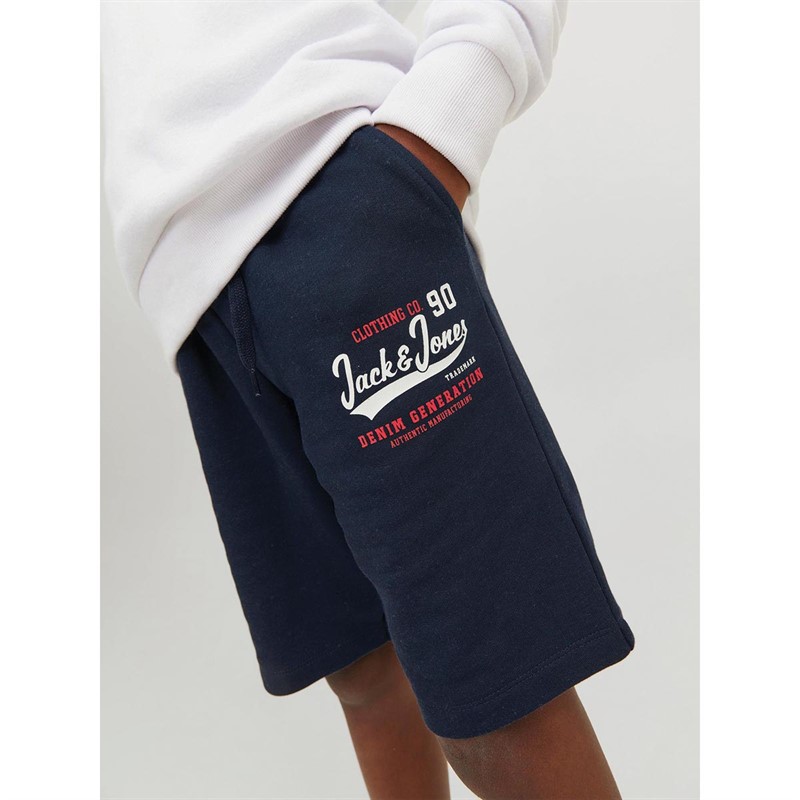 JACK AND JONES Boys Logo Sweat Shorts Navy Blazer