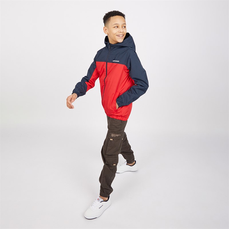JACK AND JONES Boys Dover Hooded Jacket Navy Blazer