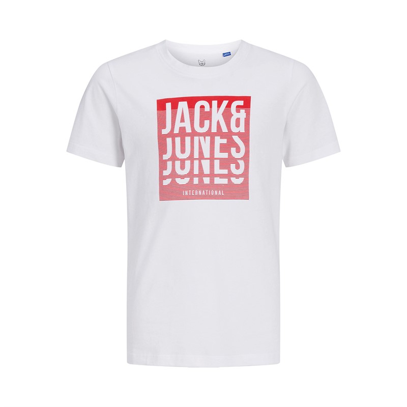 JACK AND JONES Boys Boys Flint Three Pack T-Shirts White/Ensign Blue/True Red