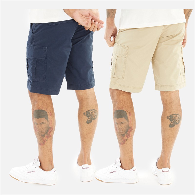 JACK & JONES Mens Zeus Two Pack Cargo Short Navy Blazer/Crockery