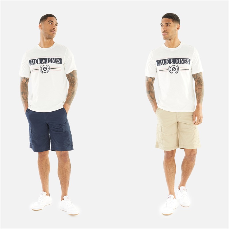 JACK & JONES Mens Zeus Two Pack Cargo Short Navy Blazer/Crockery