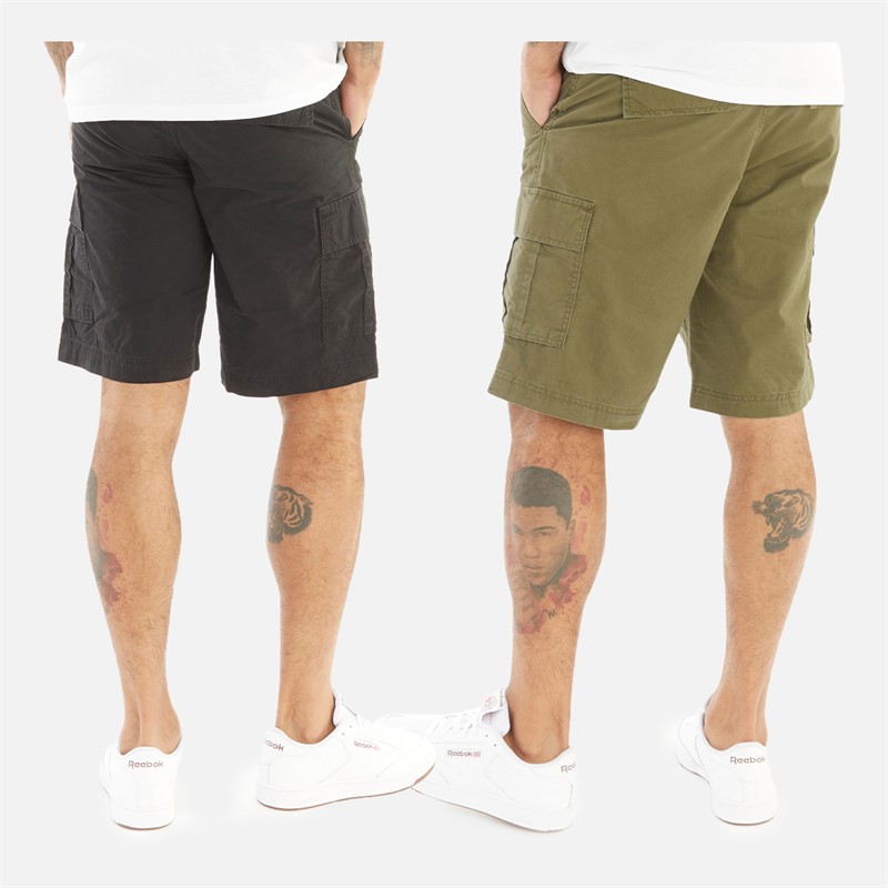 JACK AND JONES Herre Zeus Cargo Shorts To-pak Sort/Oliven Grøn