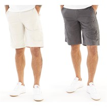 JACK & JONES Mens Zeus Two Pack Cargo Short Asphalt/Moonbeam