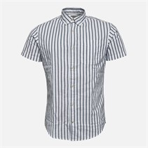 JACK & JONES Herre Oxford Stripe Skjorter med korte ærmer Blå
