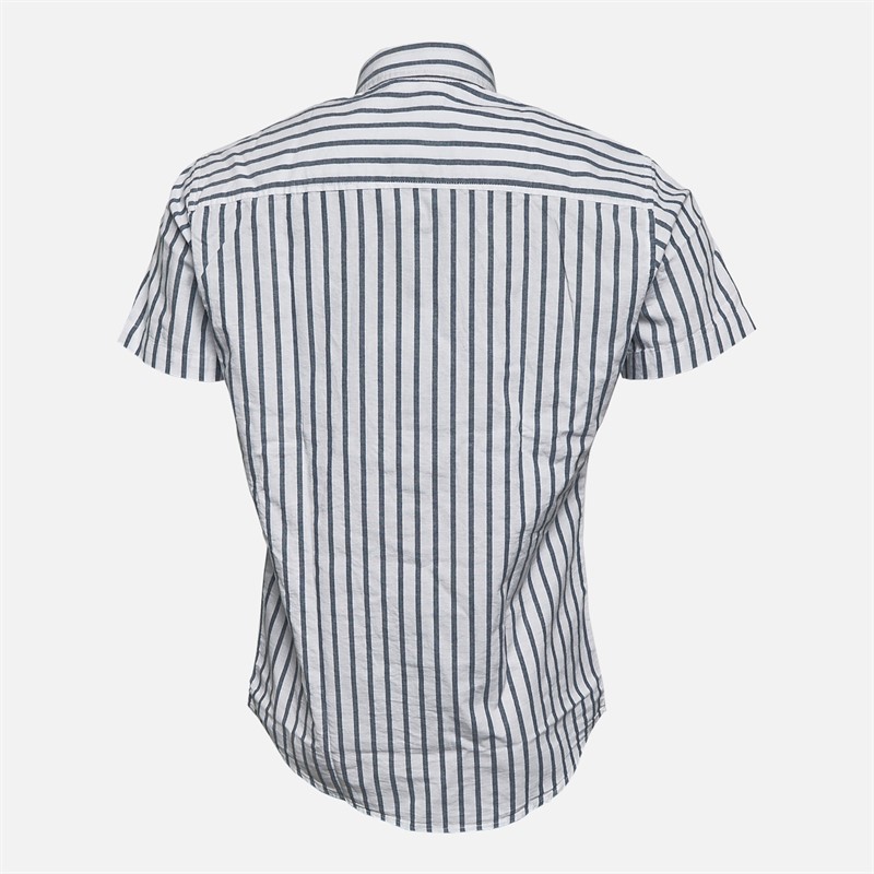 JACK & JONES Herre Oxford Stripe Skjorter med korte ærmer Blå