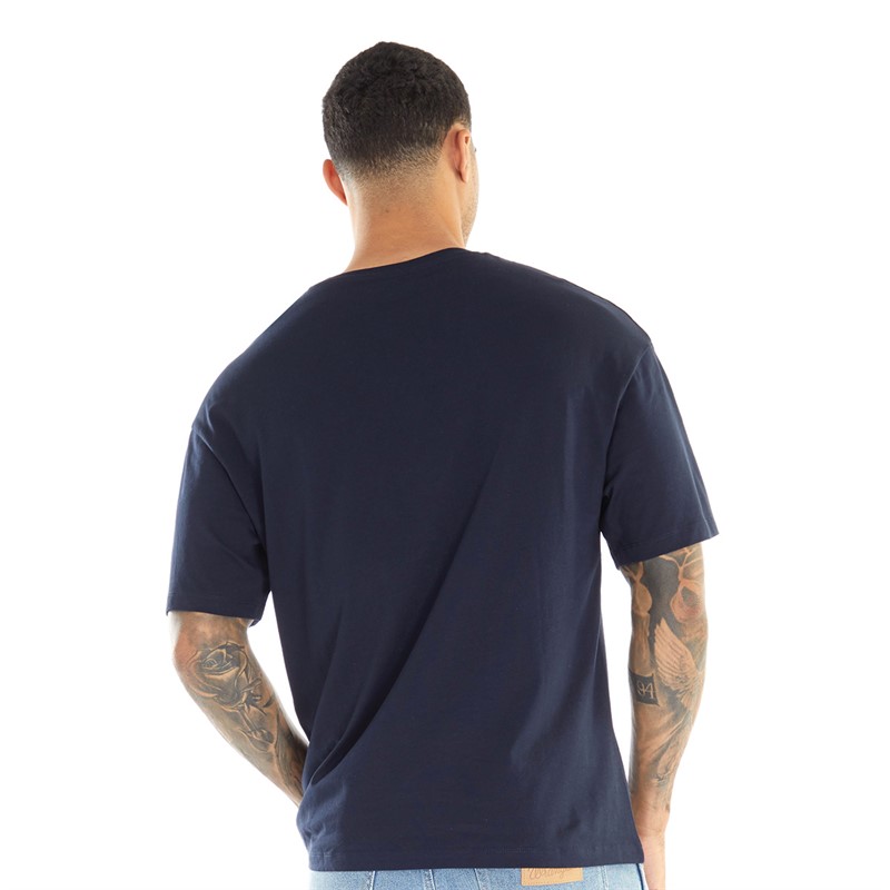 JACK AND JONES Mens Bradley Mitch T-Shirt Navy Blazer