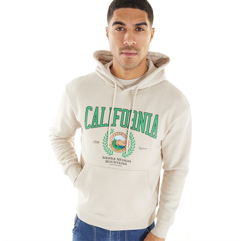 JACK AND JONES Mens Bradley Mitch Hoodie Moonbeam