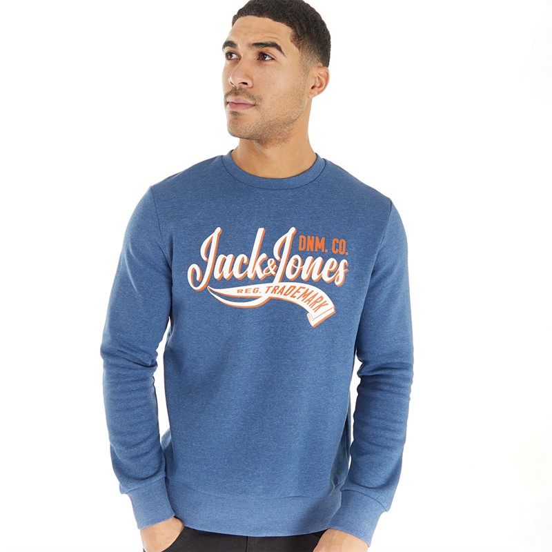 Buy JACK AND JONES Mens Logo Sweatshirt Ensign Blue