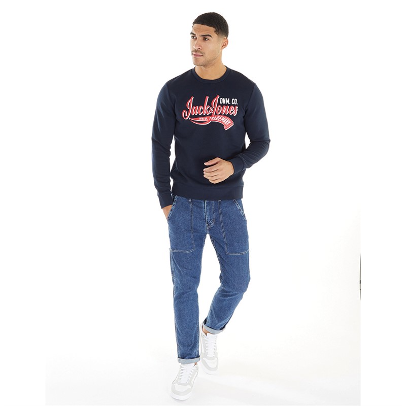 JACK AND JONES Heren Logo Sweaters Blauw