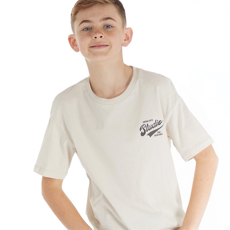 JACK AND JONES T-Shirts Trend Garçon Ecru