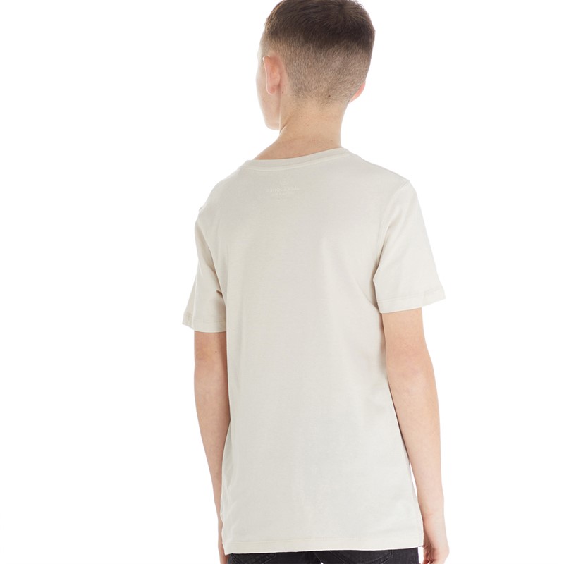JACK AND JONES T-Shirts Commercial Garçon Ecru