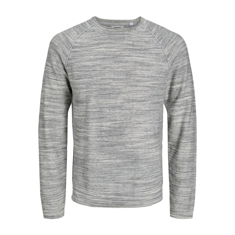 JACK AND JONES Heren Union Truien Gemeleerd Lichtgrijs