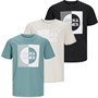 JACK AND JONES Boys Neto Three Pack T-Shirts Trellis