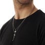 JACK AND JONES Mens Two Layer Stain Necklace Silver