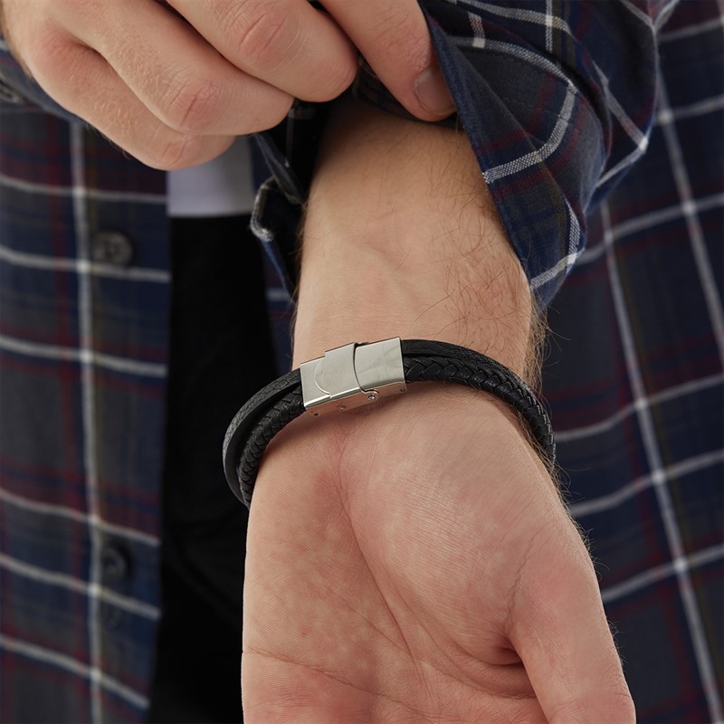 JACK AND JONES Mens Still Bracelet Black