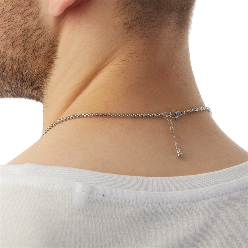 JACK AND JONES Mens Puff Necklace Silver