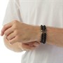 JACK AND JONES Mens Two Pack Paint Beads Bracelets Black