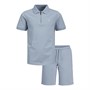 JACK & JONES Boys Basic Zip T-Shirt And Shorts Set Ashley Blue