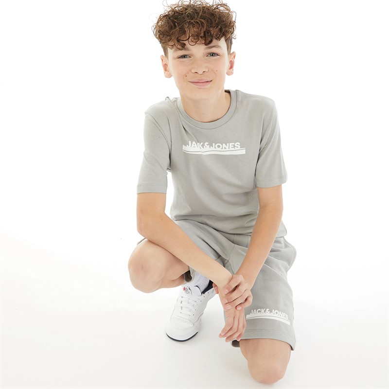 JACK & JONES Boys Harry T-Shirt And Shorts Set Alloy