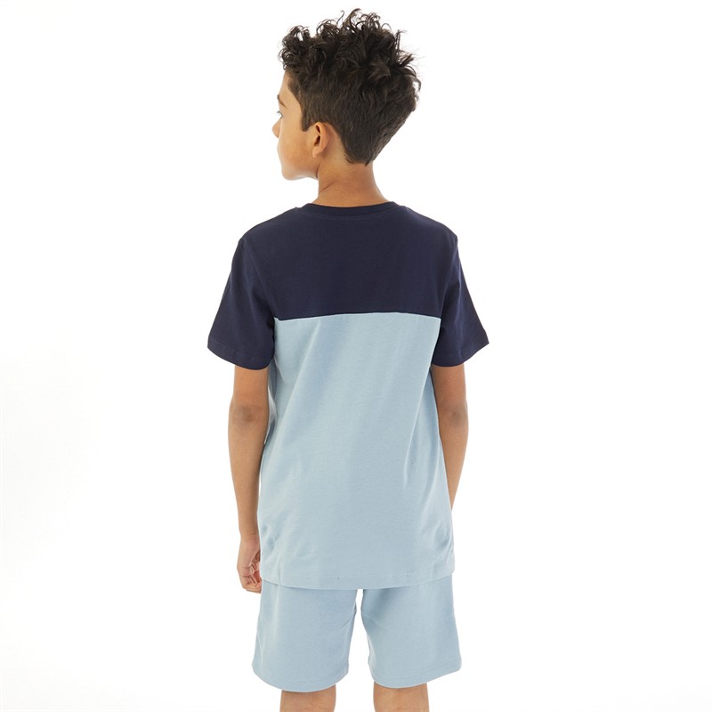 JACK & JONES Boys Steve T-Shirt And Shorts Set Navy Blazer/Ashley Blue