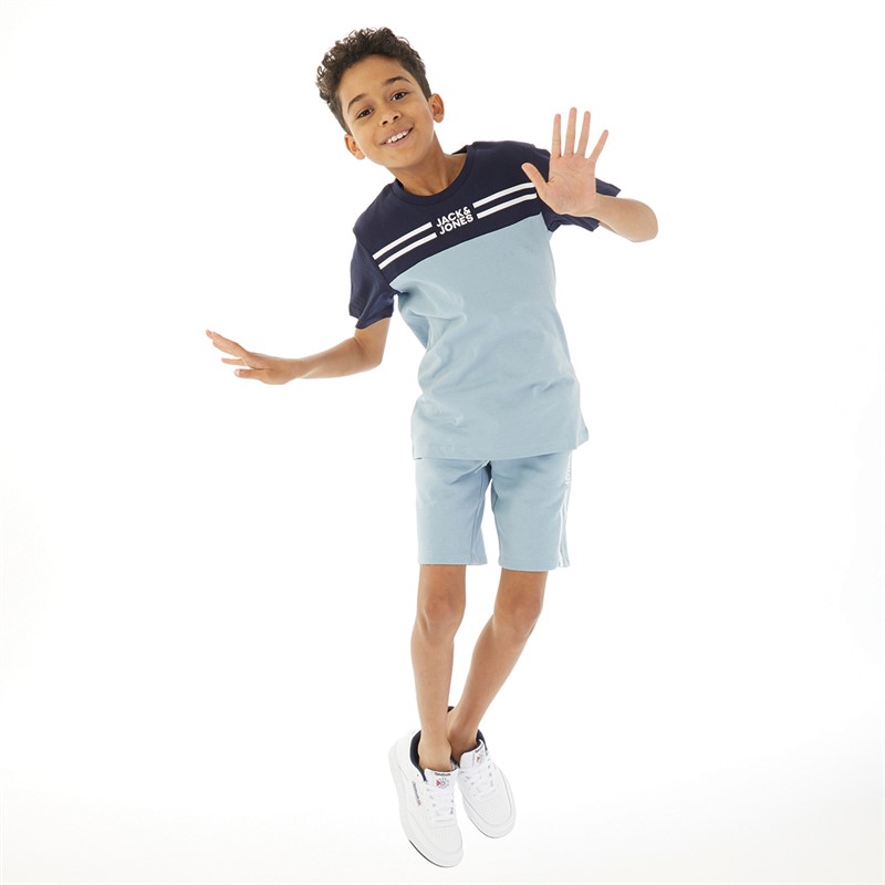 Buy JACK AND JONES Boys Steve T Shirt And Shorts Set Navy Blazer Ashley Blue