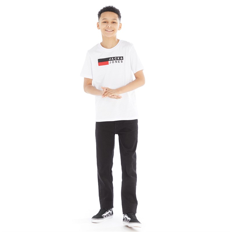 JACK AND JONES Drenge Corp Logo T-shirts Hvid