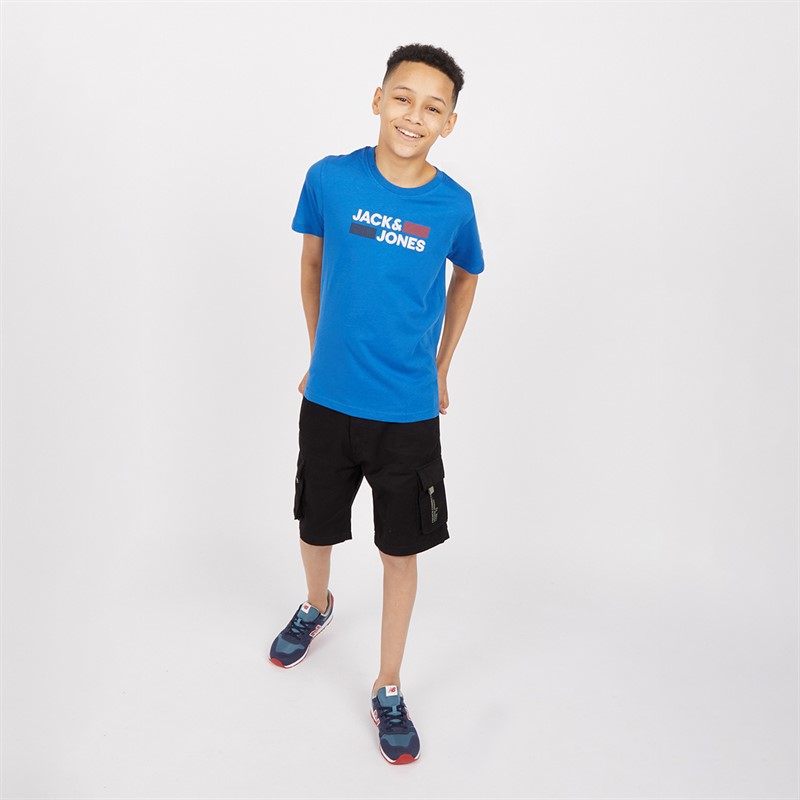 JACK AND JONES Boys Corp Logo T-Shirt Classic Blue
