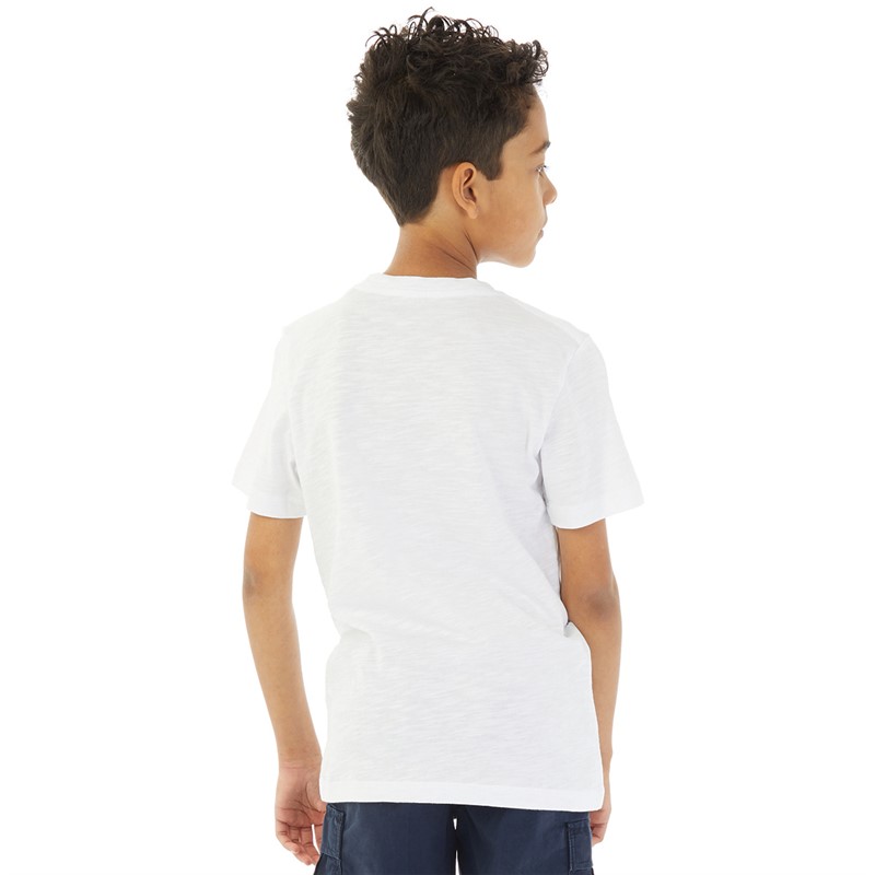 JACK AND JONES Boys Crayon Branding T-Shirt Bright White