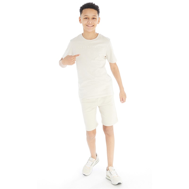 JACK AND JONES Boys Font T-Shirt And Shorts Set Moonbeam