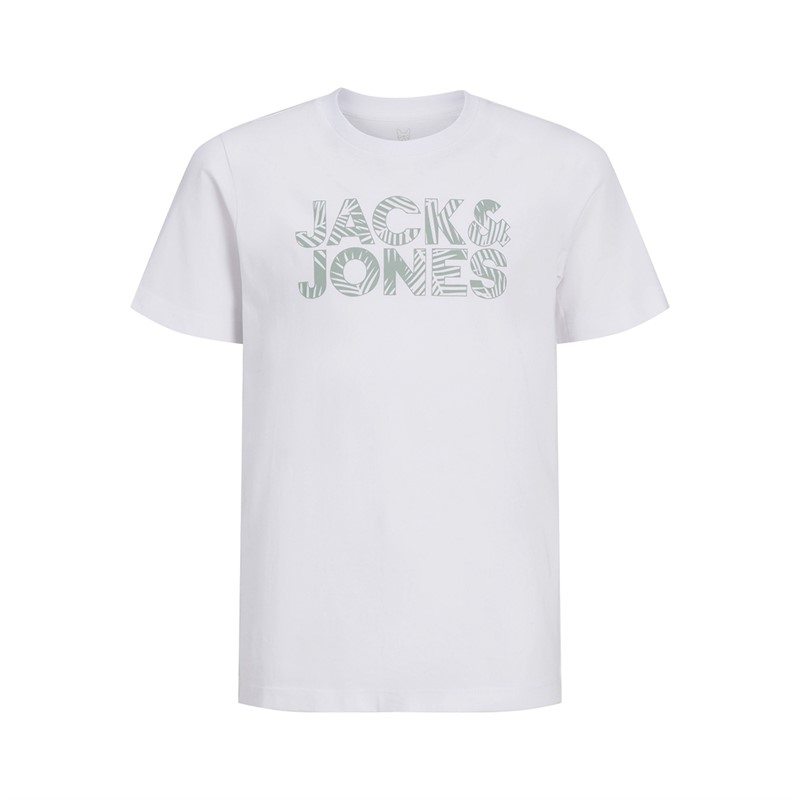 JACK & JONES T-Shirts Junge mit Blumenmuster 3er-Pack Weiß/Ashley Blau/Marineblau