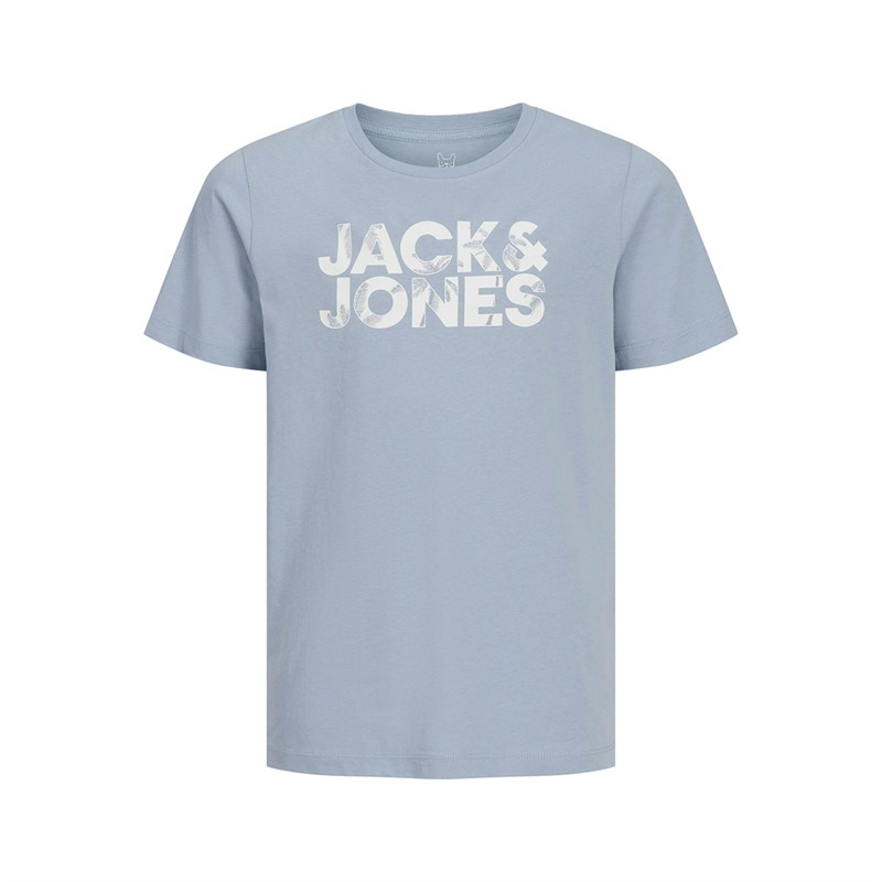 JACK & JONES T-Shirts Junge mit Blumenmuster 3er-Pack Weiß/Ashley Blau/Marineblau