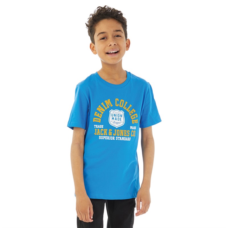 JACK AND JONES Boys Logo T-Shirt French Blue