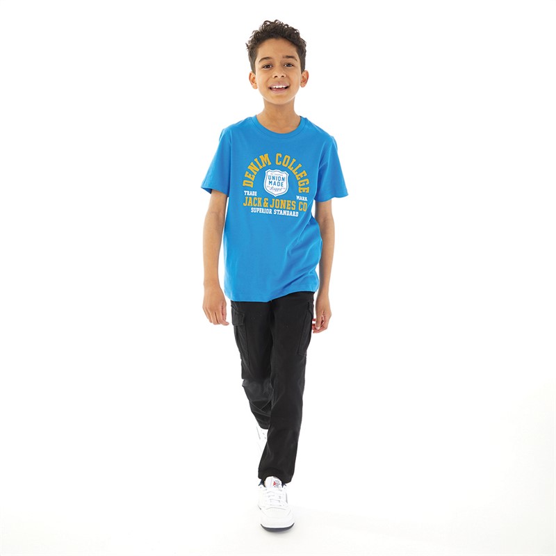JACK AND JONES Boys Logo T-Shirt French Blue
