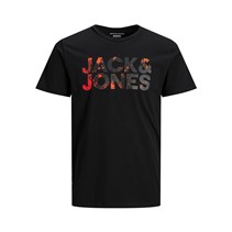 JACK AND JONES Boys Splash Corp Logo T-Shirt Black