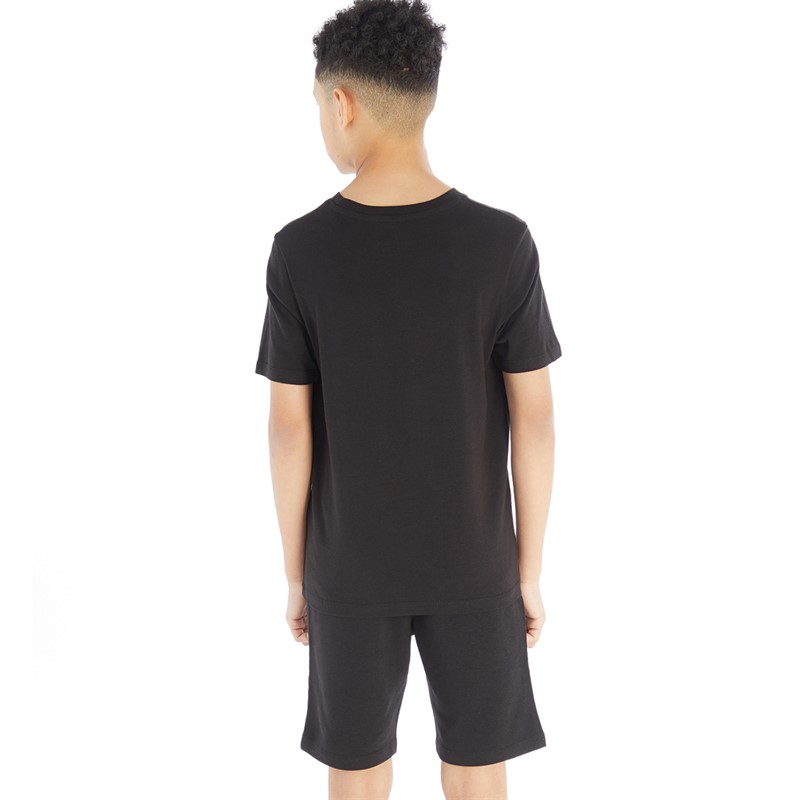 JACK AND JONES Boys Pete Camo T-Shirt And Shorts Set Black/Orange