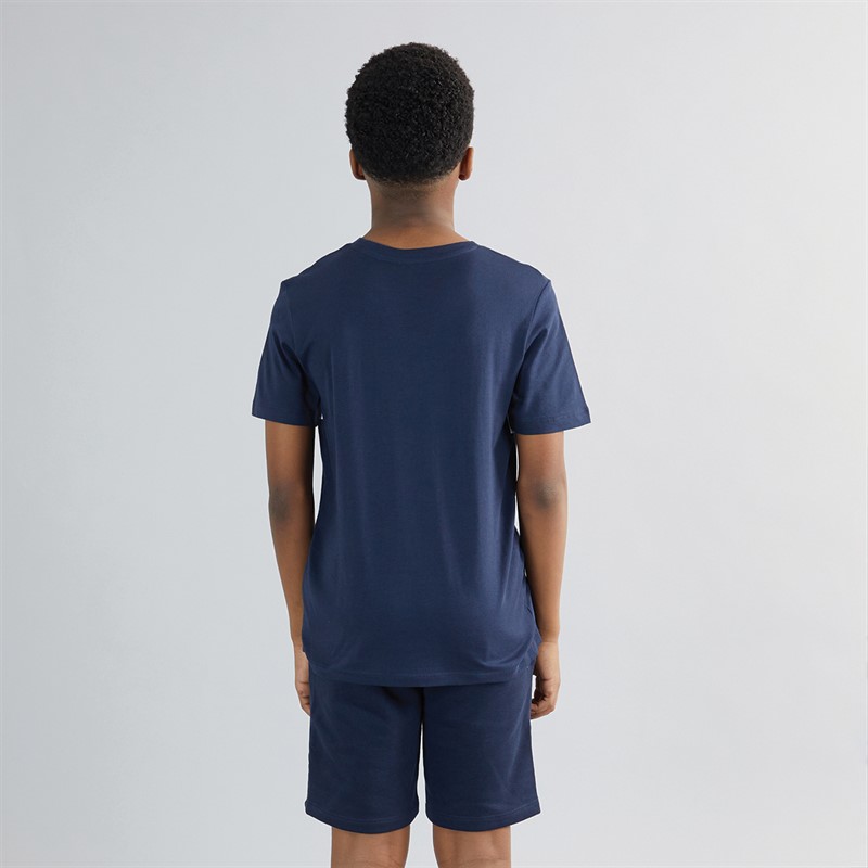JACK & JONES Drengenes Chester T-shirt og Shorts Sæt Blå Blazer/Hvid