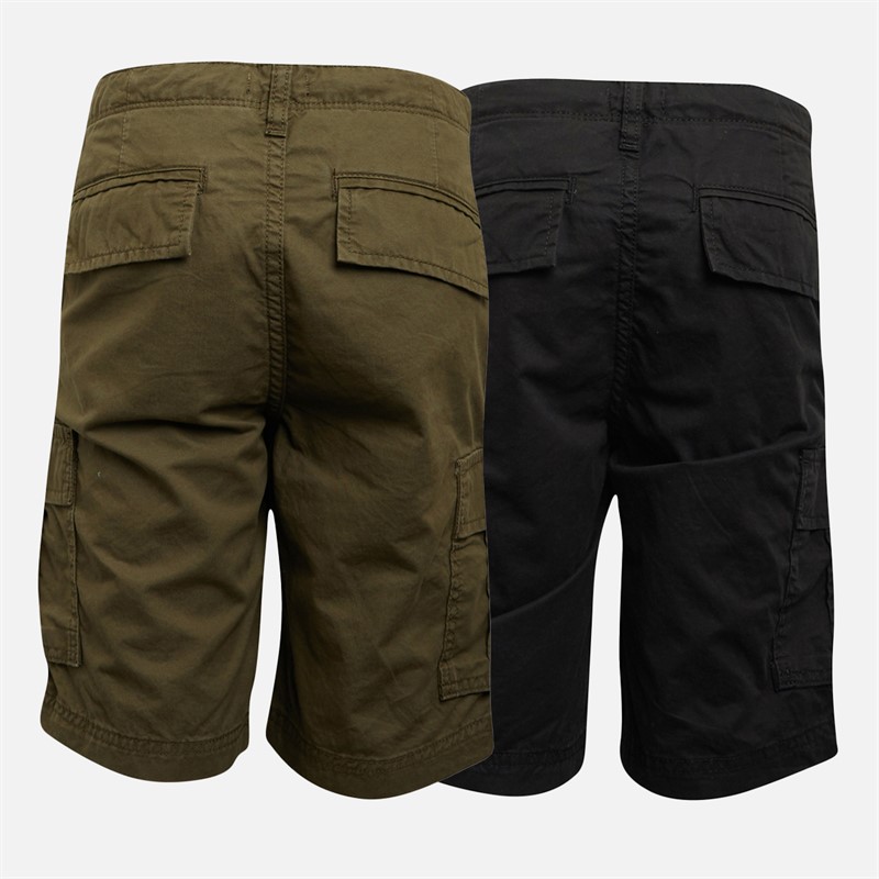 JACK AND JONES Junge Zeus Cargo Shorts Schwarz / Oliv Nacht