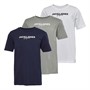 JACK AND JONES Drenge 3-Pak Mærke T-shirts Hvid/Sølv/Blå Blazer