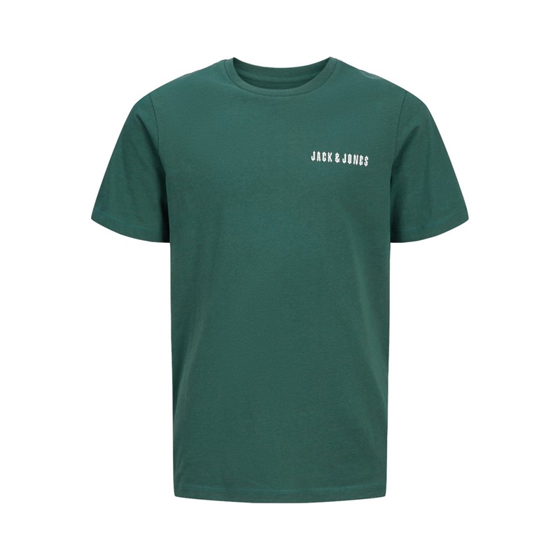 JACK AND JONES Boys Kai Five Pack T-Shirts White/Light Grey Marl/Bright Cobalt/Red/Trekking Green