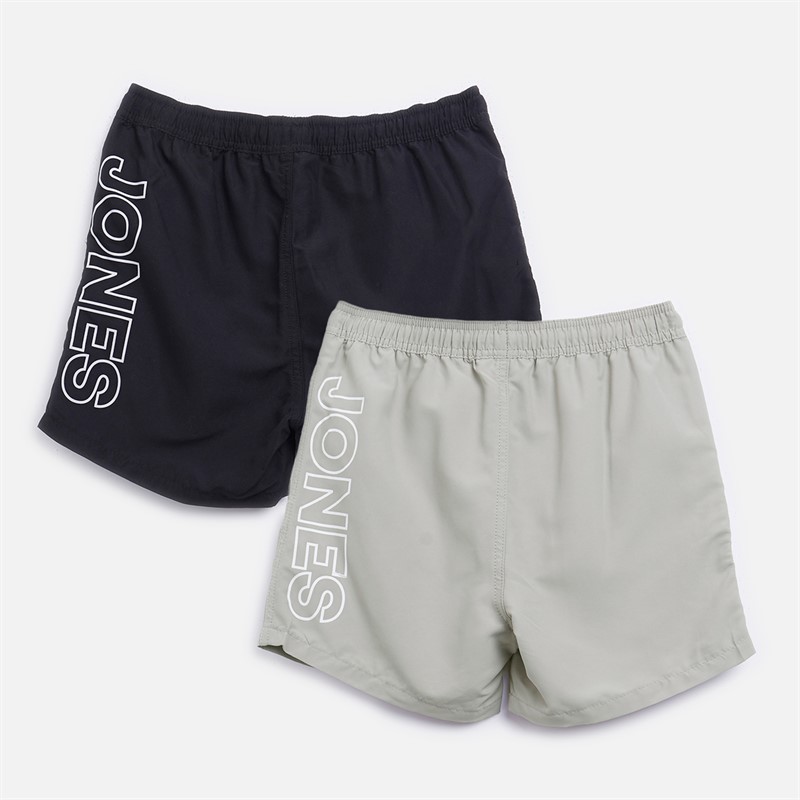JACK & JONES Junge Aruba Badeshorts 2er Pack Schwarz/Geistergrau