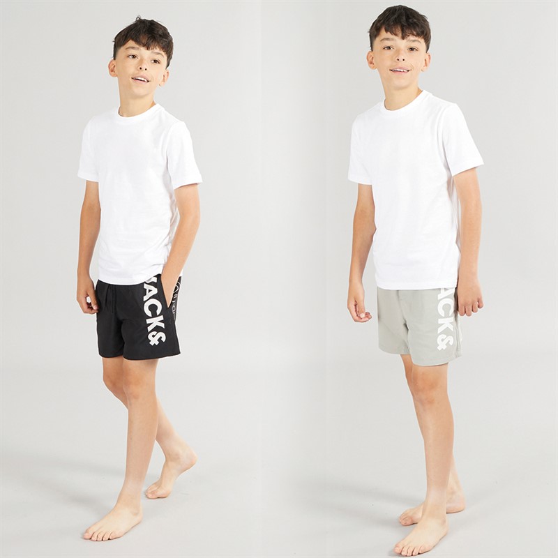 JACK & JONES Shorts de bain Aruba Garçon - Noir/Gris fantôme (lot de 2)