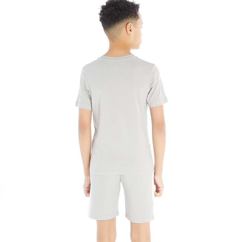 JACK & JONES Drenge T-shirt og Shorts Sæt Grå/Hvid
