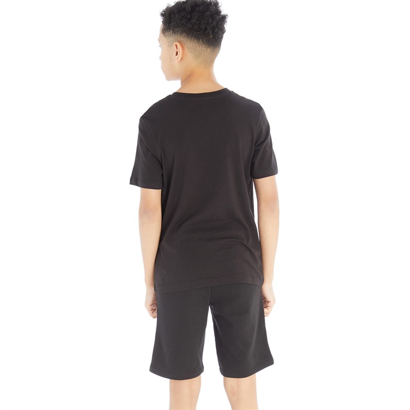JACK AND JONES Boys Font T-Shirt And Shorts Set Black