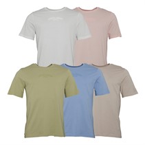 JACK & JONES 5 szt. T-shirts dla niego kolor Cloud Dancer/Srebrny/Spokój/Różowy kwarc/Len
