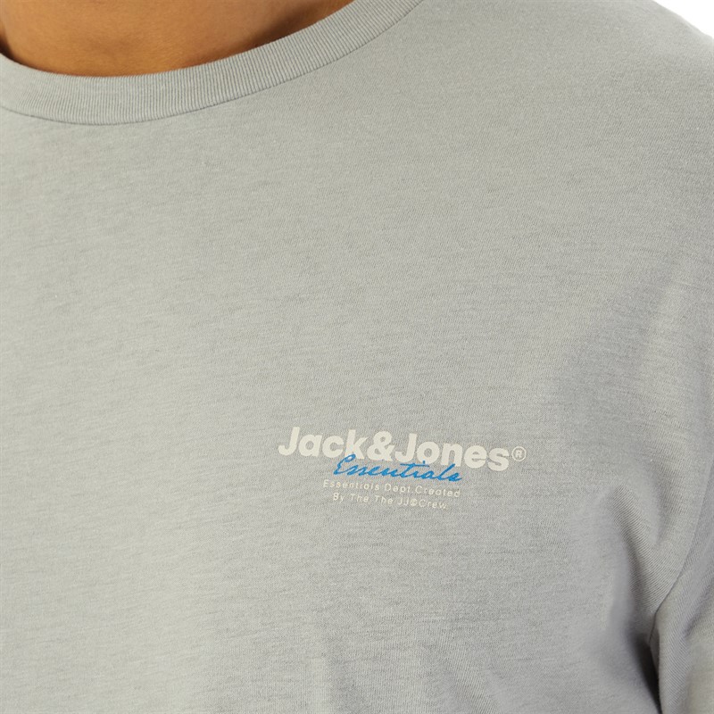 T-shirt en coton écru uni à coupe droite avec une écriture en relief JACK & JONES + - CCV Mode