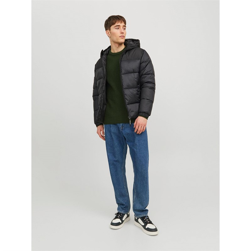 JACK & JONES Herren Toby Kapuzen-Daunenjacke Schwarz
